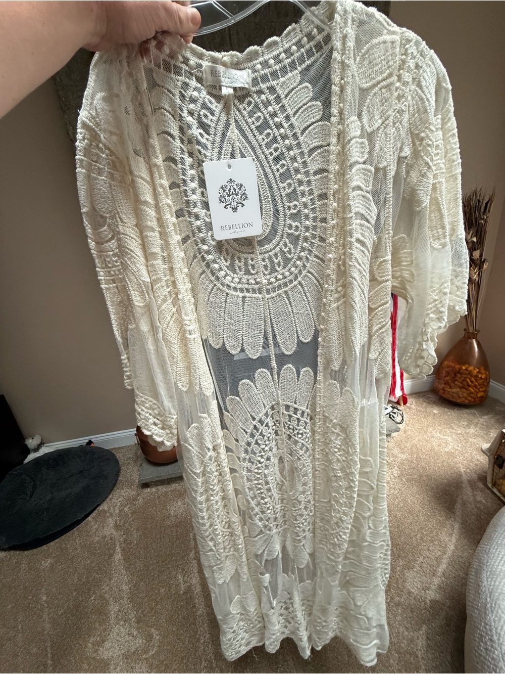 Rebellion Ivory Crochet Lace Cover-Up